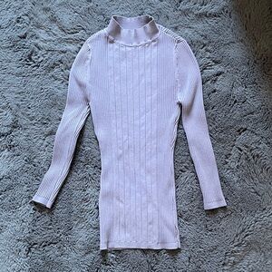 WHBM Lavender Ribbed 3/4 Sleeve Sweater Shirt